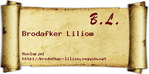 Brodafker Liliom névjegykártya